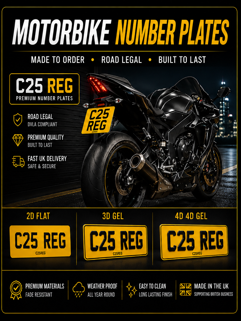 MOTORBIKE NUMBER PLATES