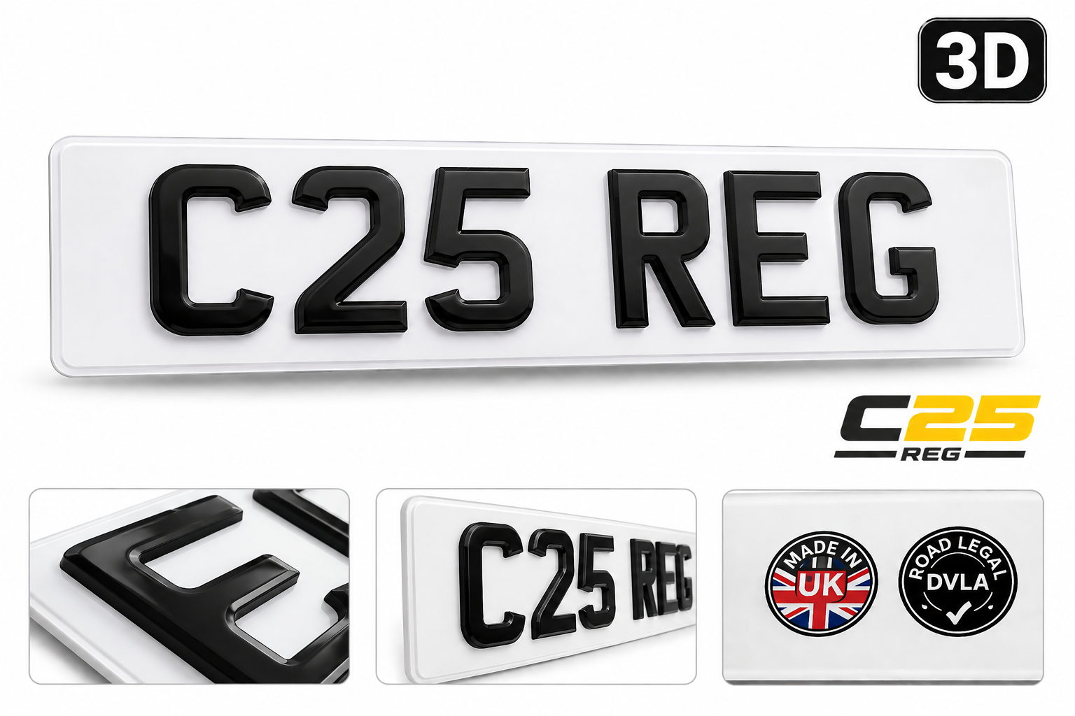 3D GEL CAR NUMBER PLATES – UK ROAD LEGAL
